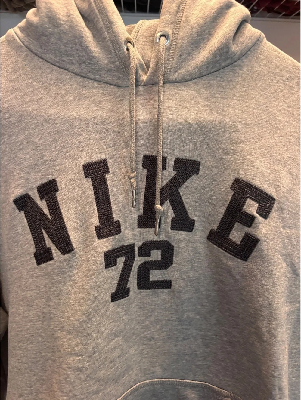 Nike 72 Gray Pullover Hoodie Sweatshirt Large